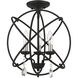 Aria 3 Light 16 inch Black Convertible Chandelier / Semi Flush Ceiling Light