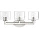 Bernardino 3 Light 23.75 inch Brushed Nickel Vanity Wall Sconce Wall Light