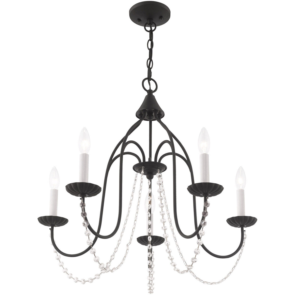 Alessia 5 Light 24 inch Black Chandelier Ceiling Light