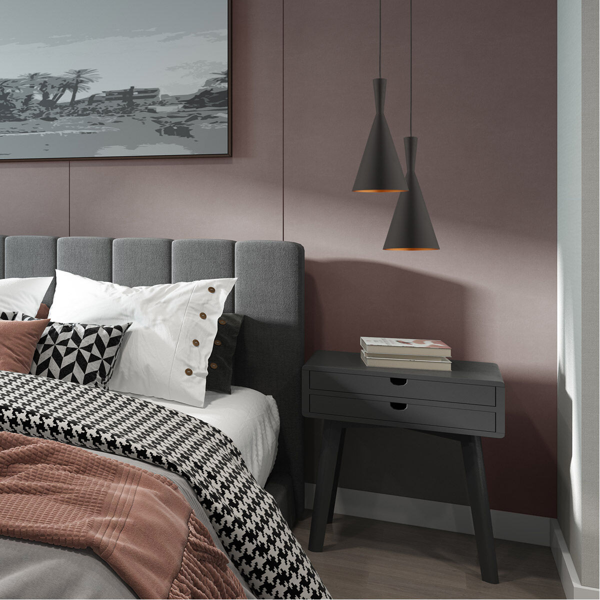 Allison 1 Light 7 inch Black Mini Pendant Ceiling Light