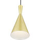 Waldorf 1 Light 7.25 inch Soft Gold with Polished Brass Accents Pendant Ceiling Light