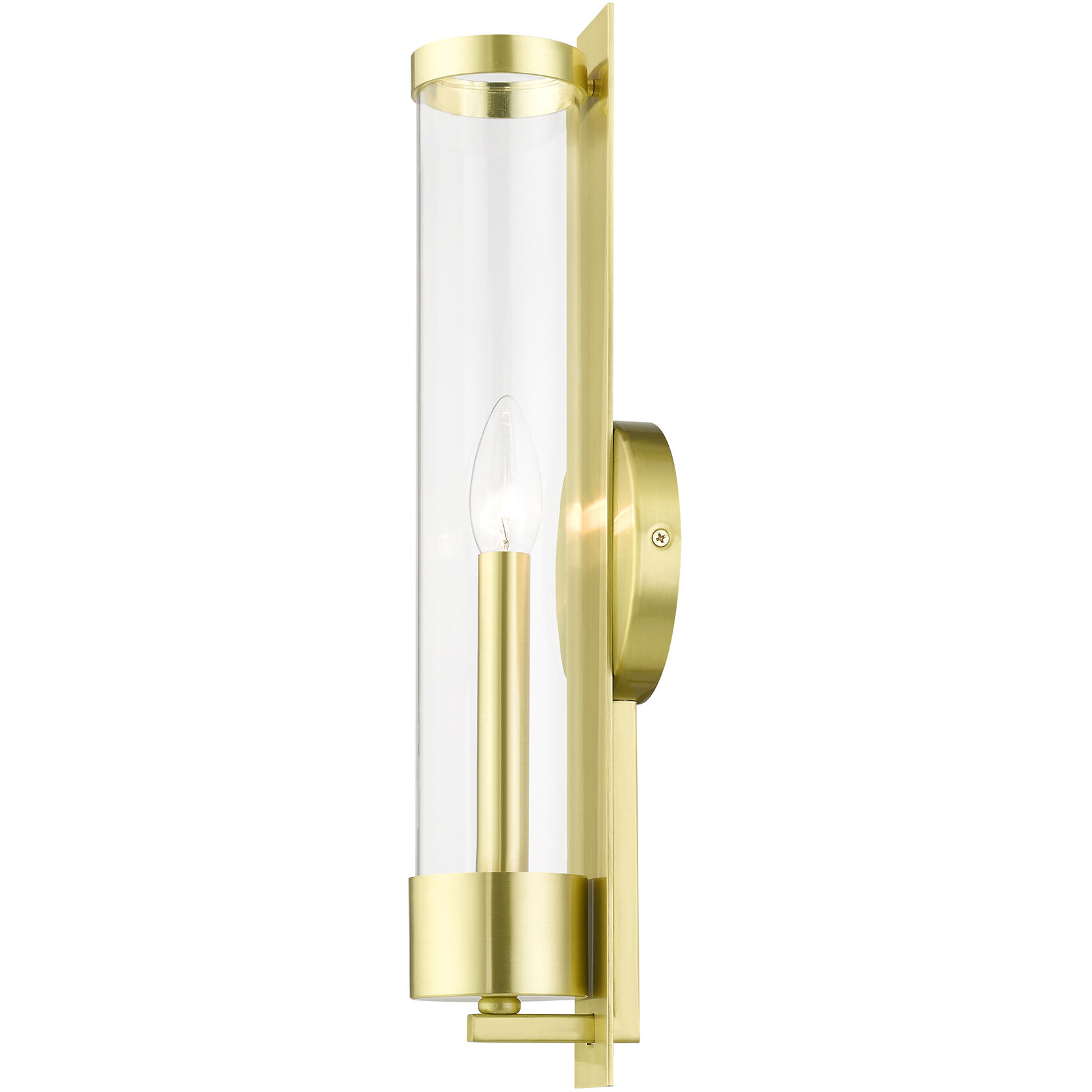 Castleton 1 Light 5 inch Satin Brass Single Sconce Wall Light, Tall