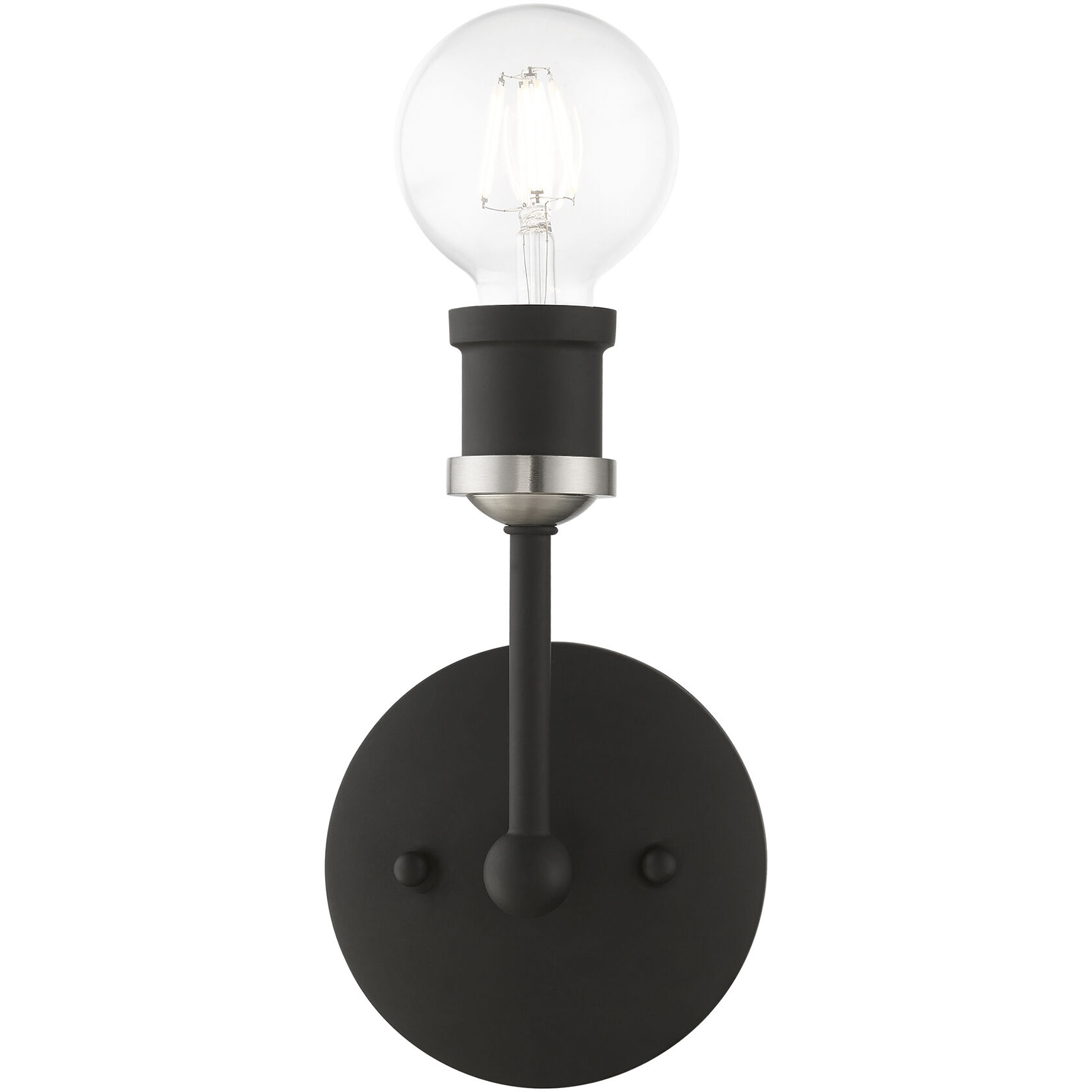 Lansdale 1 Light 5 inch Black with Brushed Nickel Accents Vanity Sconce Wall Light