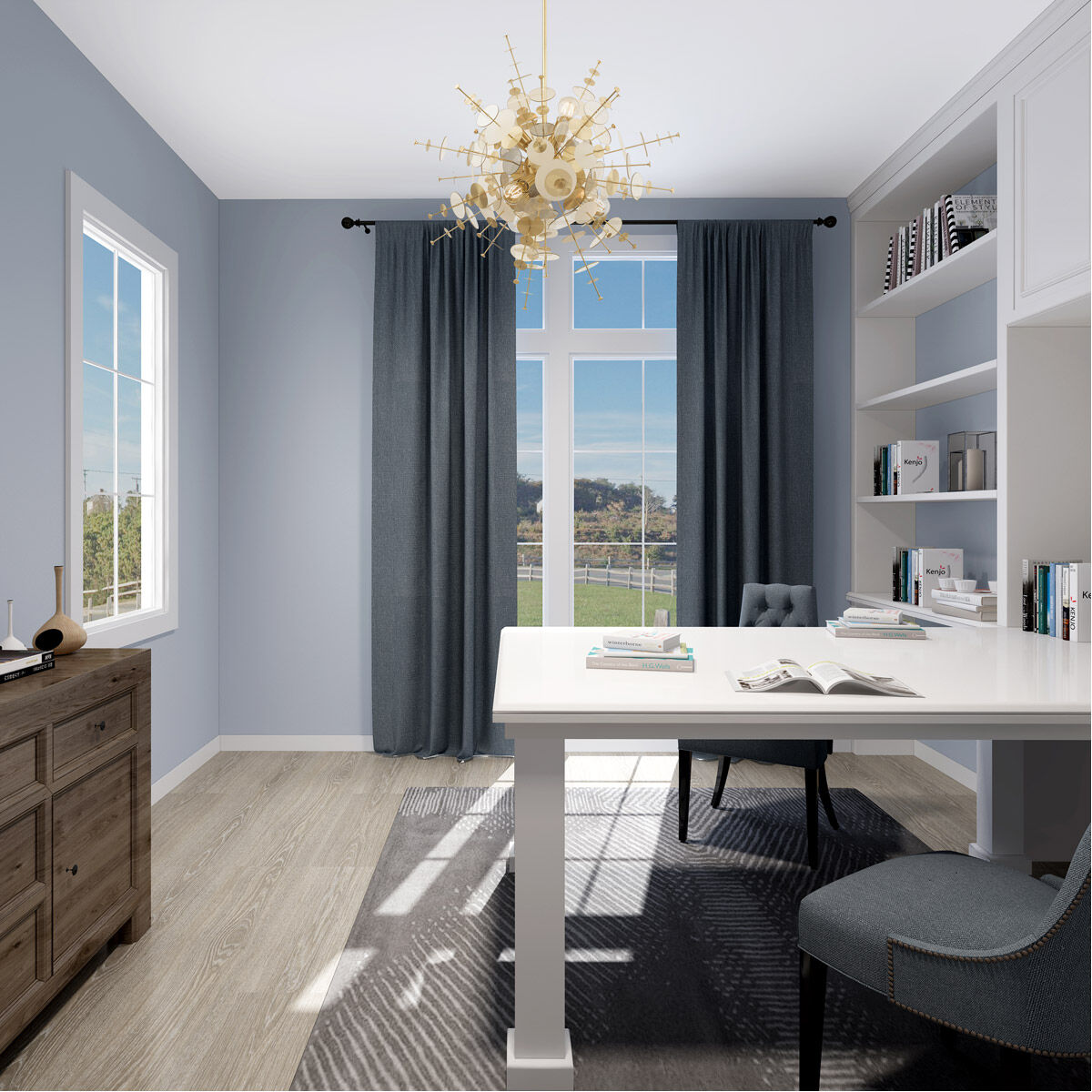 Circulo 6 Light 30 inch Satin Brass Pendant Chandelier Ceiling Light