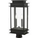 Princeton 2 Light 21 inch Black with Polished Chrome Outdoor Post Top Lantern, Large