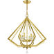 Diamond 6 Light 25 inch Polished Brass Chandelier Ceiling Light