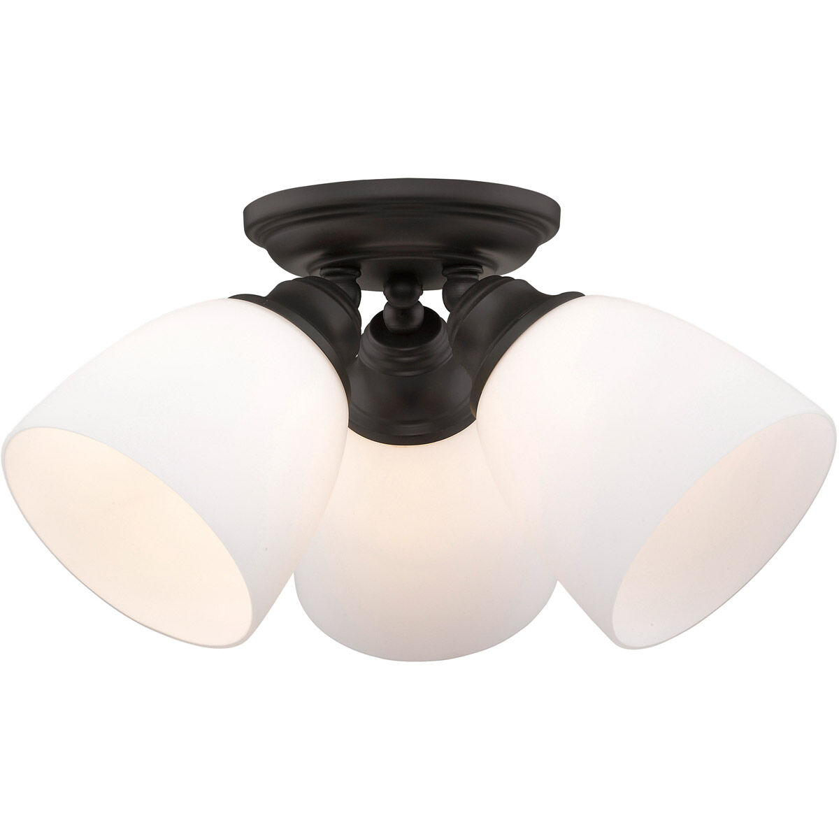 Somerville 3 Light 14 inch Bronze Semi-Flush Mount Ceiling Light