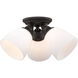 Somerville 3 Light 14 inch Bronze Semi-Flush Mount Ceiling Light