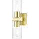Clarion 2 Light 5 inch Satin Brass Vanity Sconce Wall Light
