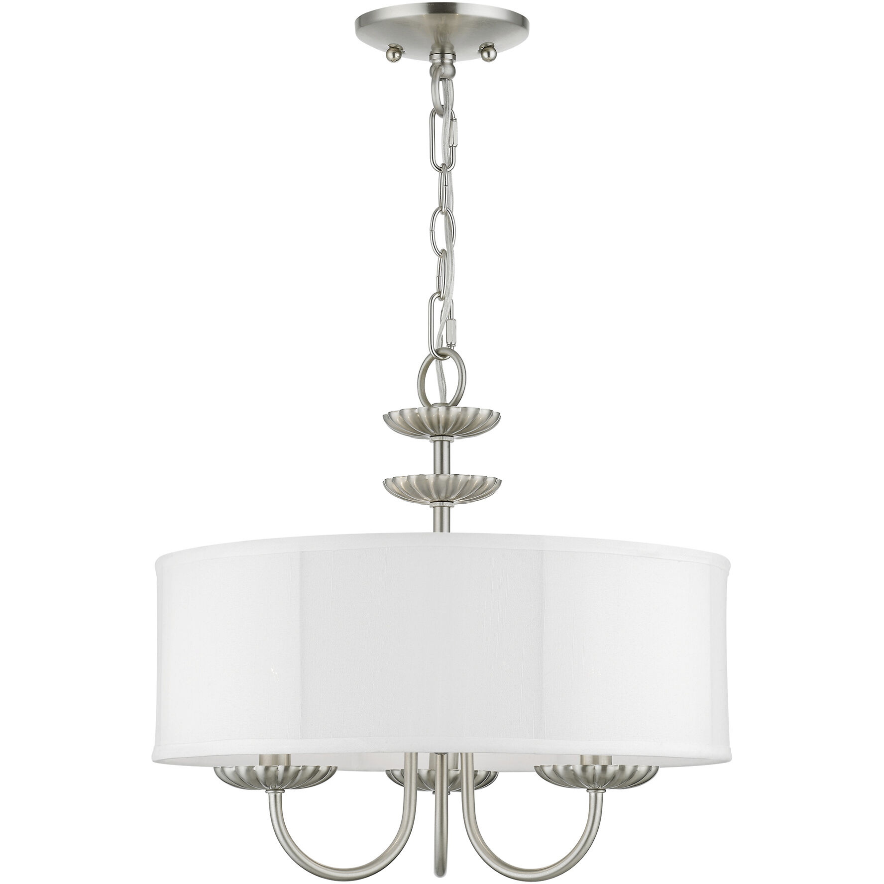 Brookdale 3 Light 16 inch Brushed Nickel Pendant Chandelier Ceiling Light