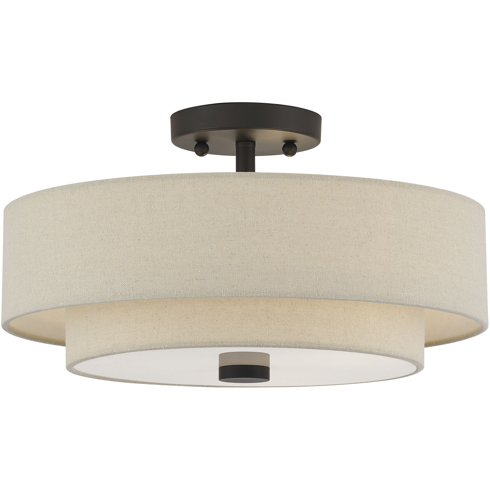 Bellingham 3 Light 15 inch Bronze Semi Flush Mount Ceiling Light, Large