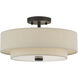 Bellingham 3 Light 15 inch Bronze Semi Flush Mount Ceiling Light, Large