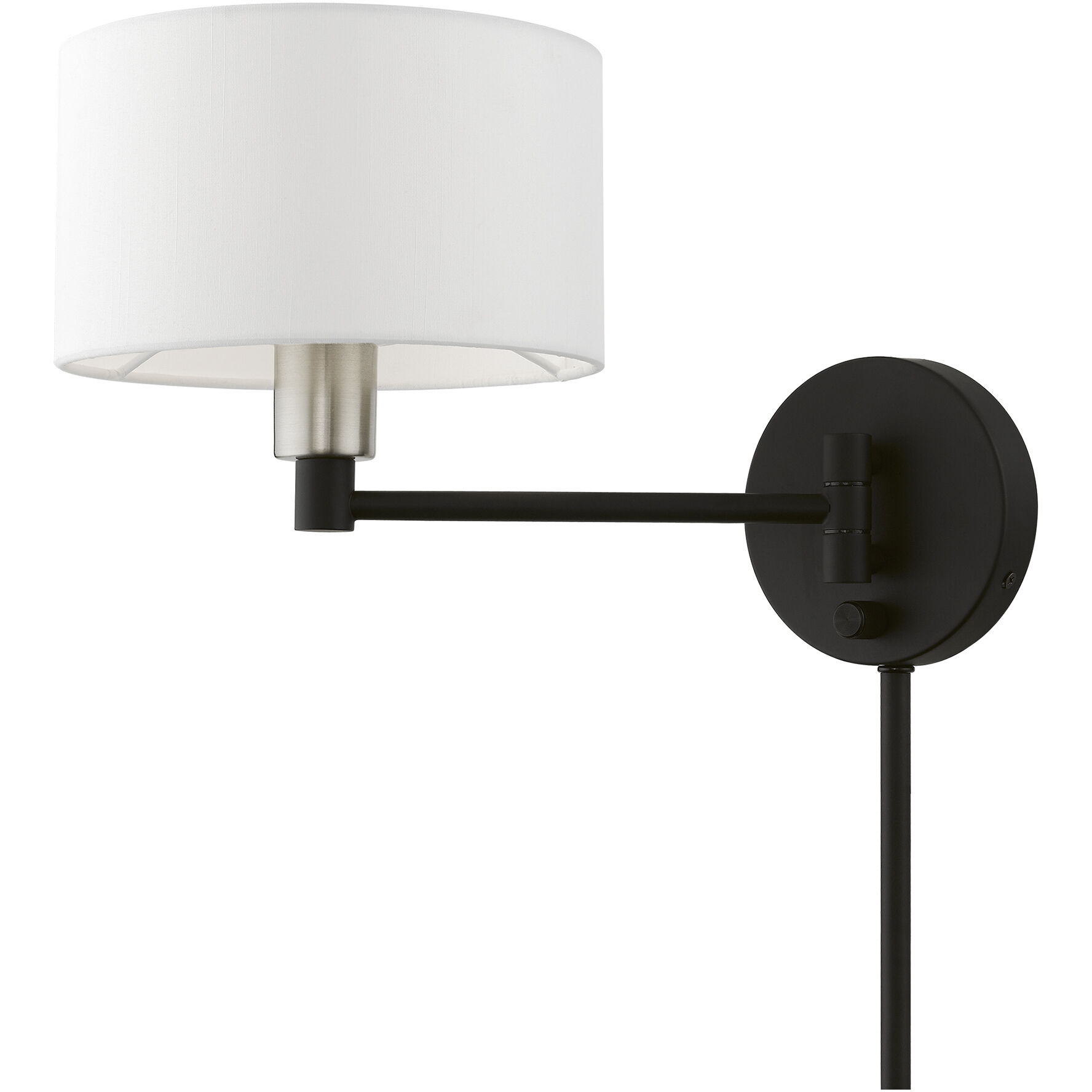 Allison 15 inch 60.00 watt Black with Brushed Nickel Accent Swing Arm Wall Lamp Wall Light