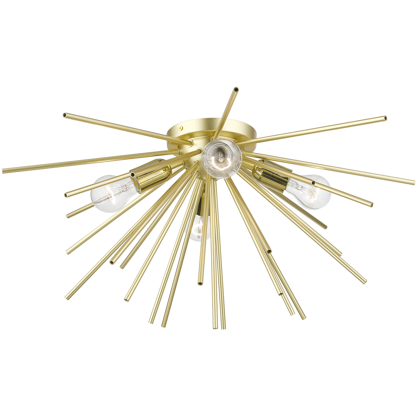 Tribeca 4 Light 25 inch Soft Gold with Polished Brass Accents Flush Mount Ceiling Light, Large