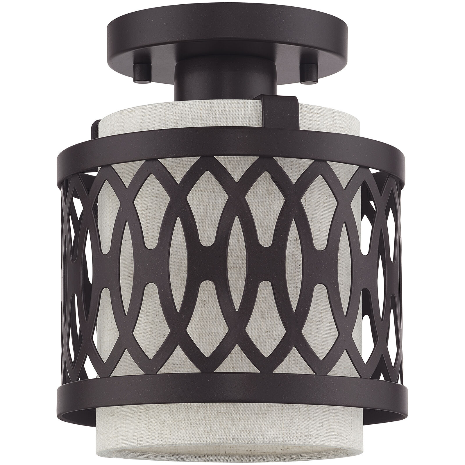 Vistaview 1 Light 7.25 inch English Bronze Semi-Flush Ceiling Light