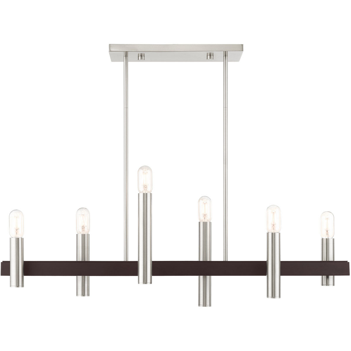 Helsinki 6 Light 8.25 inch Brushed Nickel with Bronze Accents Chandelier Ceiling Light