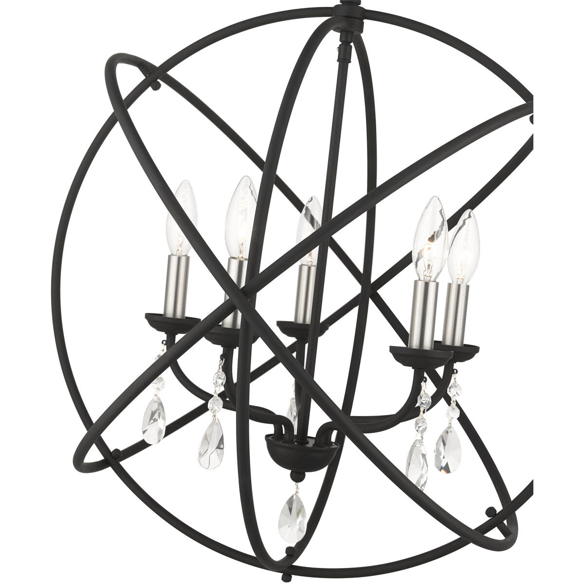 Aria 5 Light 23.5 inch Black Chandelier Ceiling Light