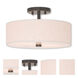 Meridian 2 Light 13 inch English Bronze Semi-Flush Mount Ceiling Light