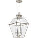 Westover 3 Light 12 inch Brushed Nickel Outdoor Pendant Lantern