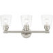 Catania 3 Light 23 inch Brushed Nickel Vanity Sconce Wall Light