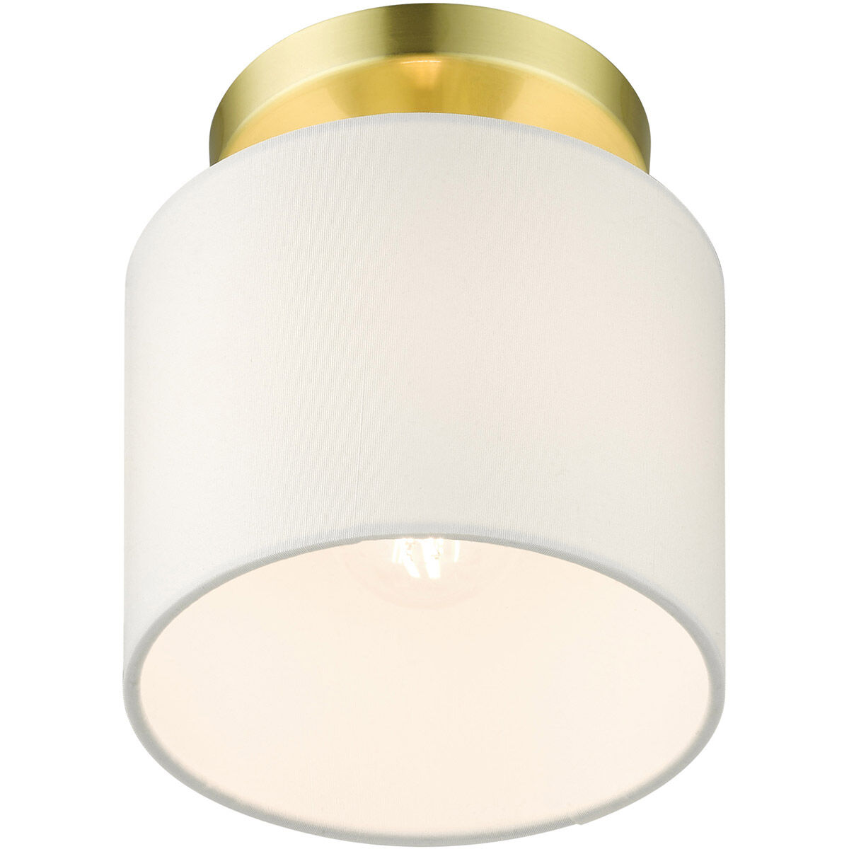 Meridian 1 Light 7 inch Satin Brass Semi Flush Ceiling Light