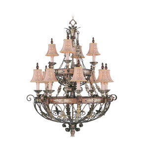 Pomplano 12 Light 38 inch Palacial Bronze with Gilded Accents Chandelier Ceiling Light