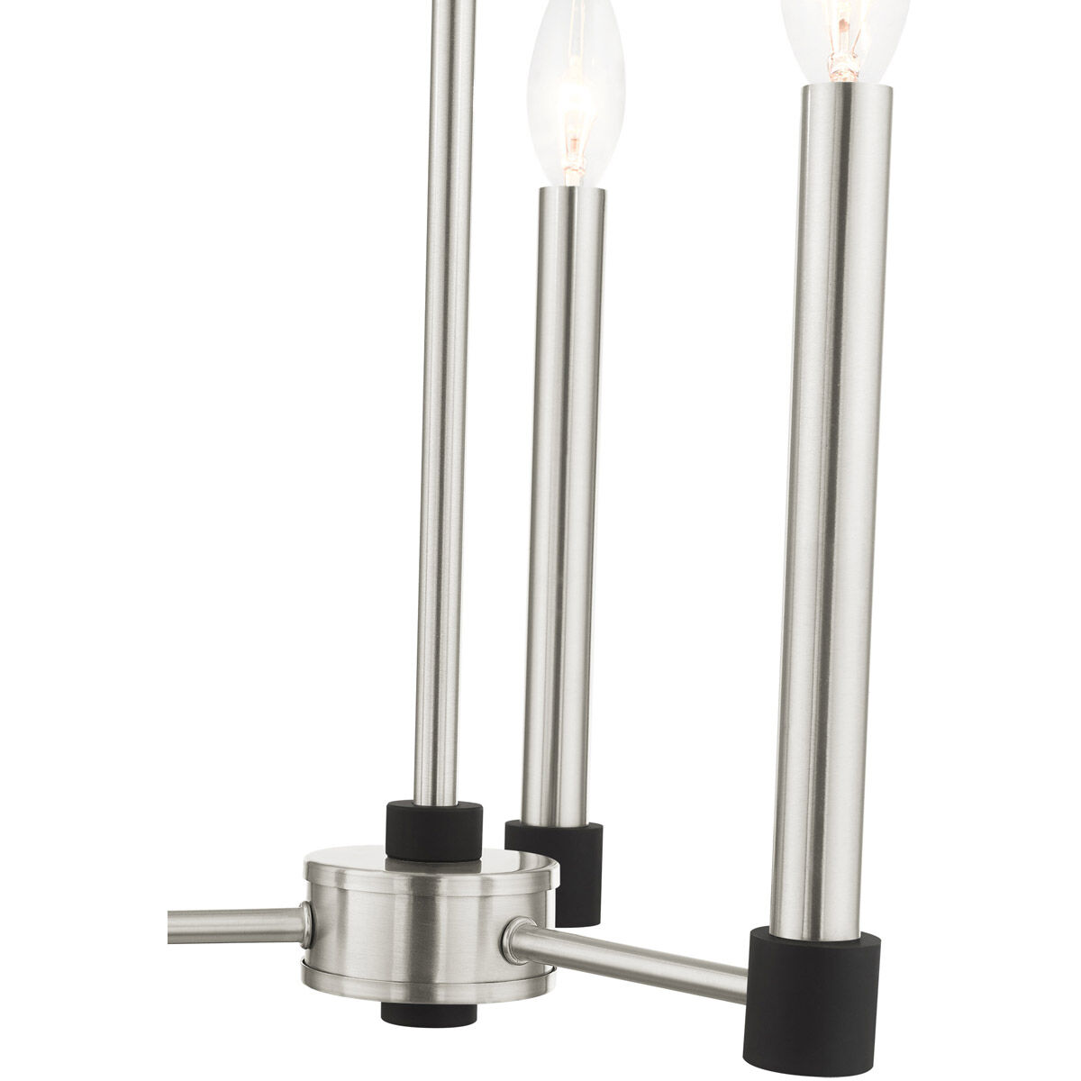 Karlstad 3 Light 12 inch Brushed Nickel with Satin Brass Accents Chandelier Ceiling Light