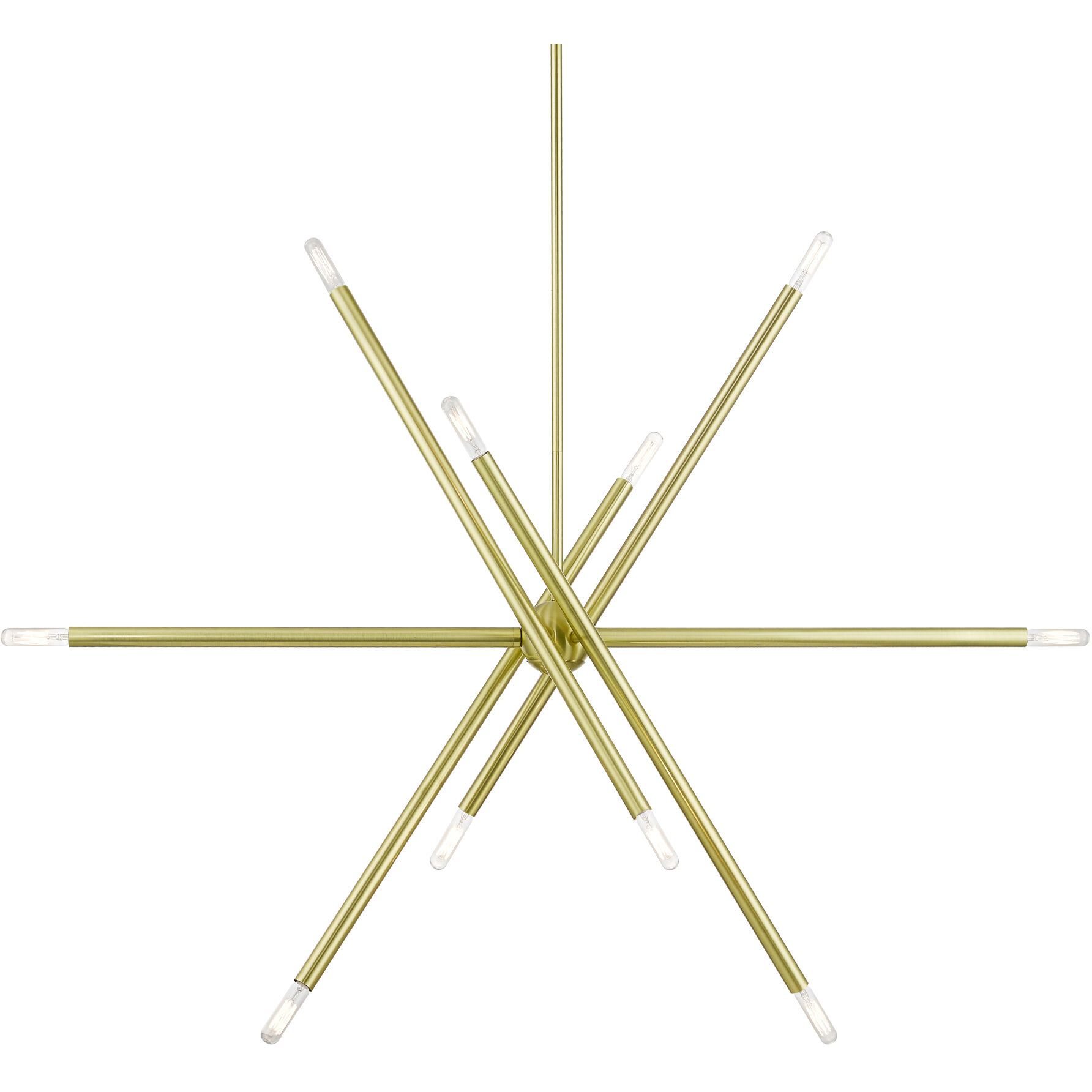 Soho Linear Chandelier Ceiling Light in Satin Brass