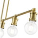 Lansdale 5 Light 40 inch Antique Brass Linear Chandelier Ceiling Light, Large
