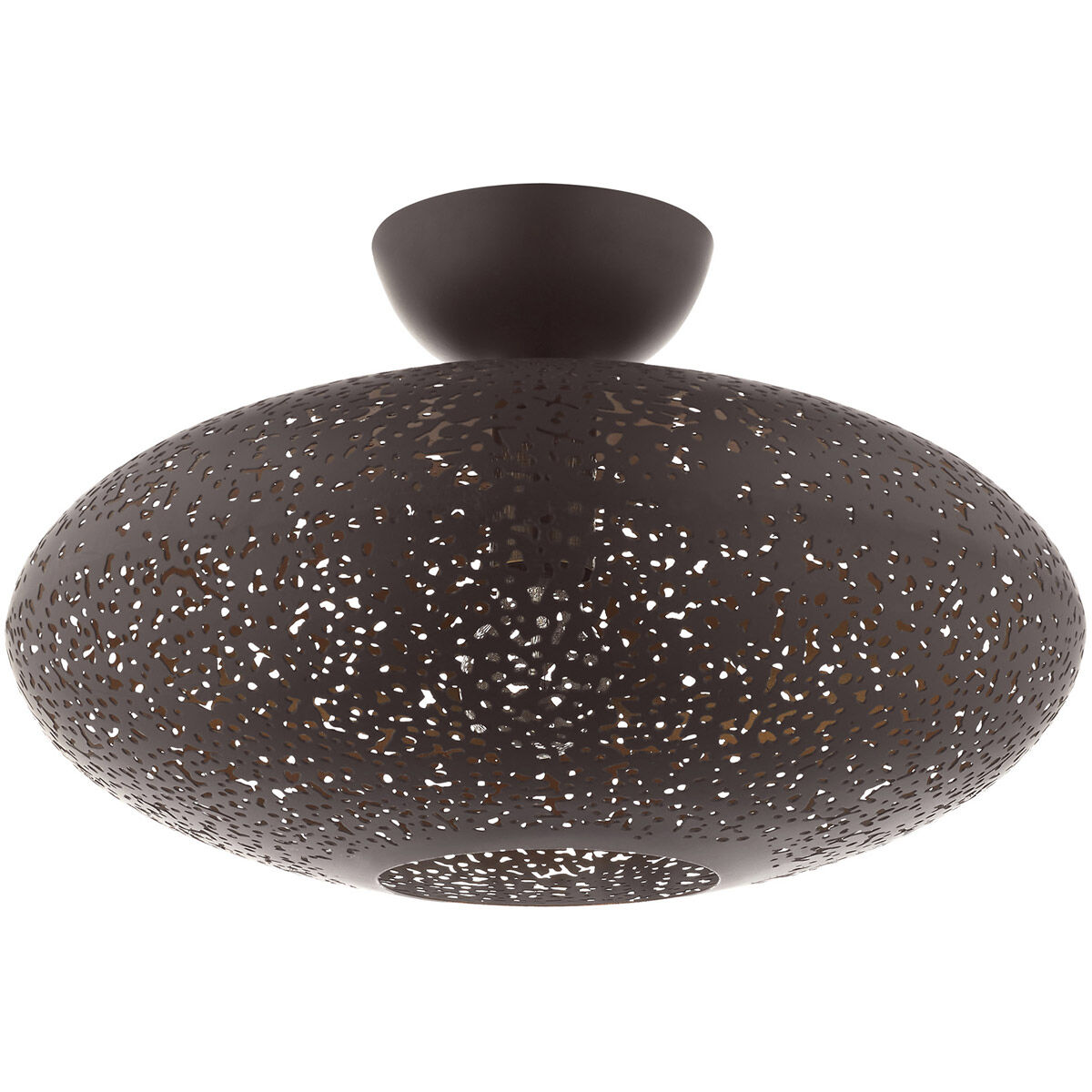 Charlton 1 Light 16 inch Bronze with Antique Brass Accents Semi Flush Ceiling Light