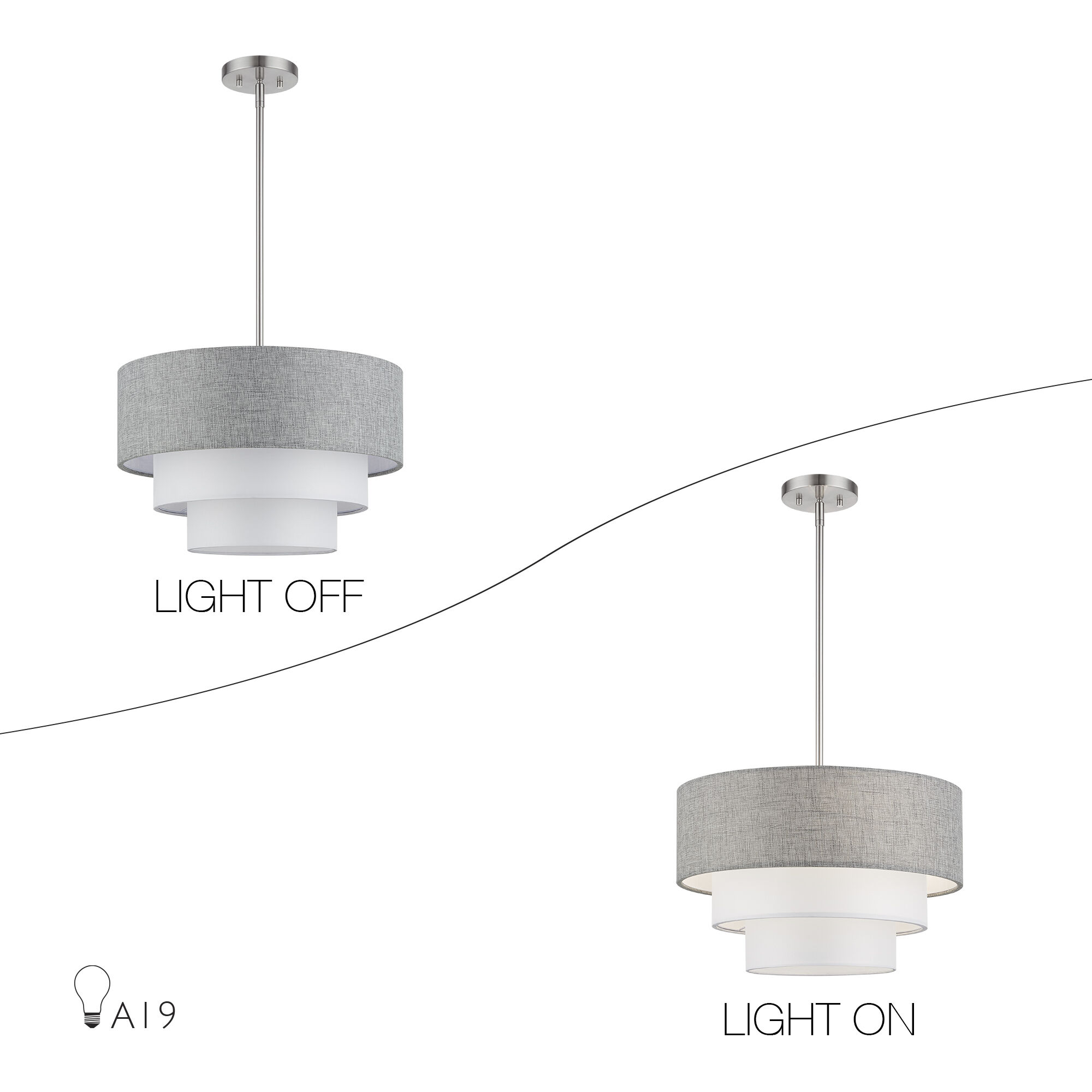 Brookmeade 3 Light 18 inch Brushed Nickel Pendant Chandelier Ceiling Light