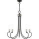 Bari 5 Light 25 inch Black with Brushed Nickel Accents Chandelier Ceiling Light