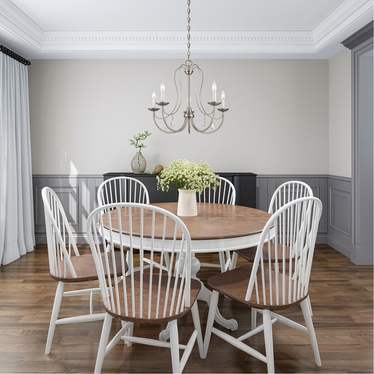 Mirabella 5 Light 24 inch Brushed Nickel Chandelier Ceiling Light