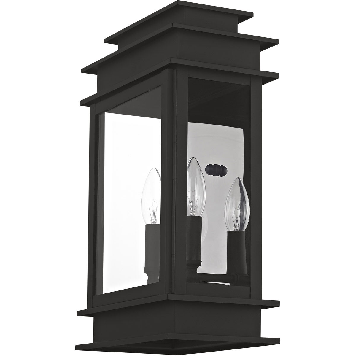 Princeton 2 Light 15 inch Black Outdoor Wall Lantern