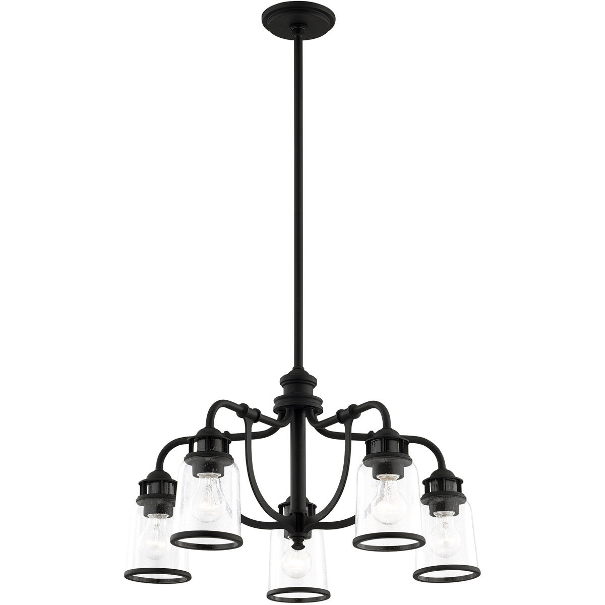 Lawrenceville 5 Light 24 inch Black Chandelier Ceiling Light