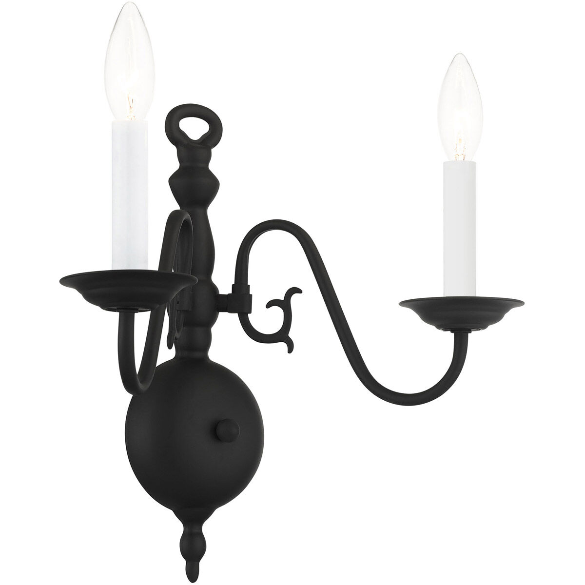 Williamsburg 2 Light 13 inch Black Sconce Wall Light