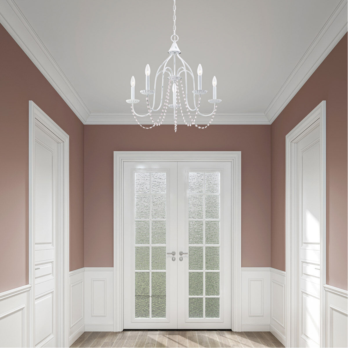 Alessia 5 Light 24 inch Antique White Chandelier Ceiling Light