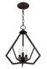 Prism 3 Light 14 inch Bronze Convertible Mini Chandelier/Ceiling Mount Ceiling Light
