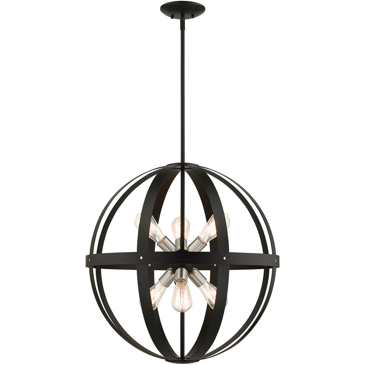 Stoneridge 6 Light 24 inch Textured Black Pendant Chandelier Ceiling Light