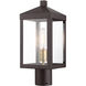 Nyack 1 Light 15.25 inch Bronze with Antique Brass Cluster Small Outdoor Post Top Lantern in Bronze with Antique Brass Cluser