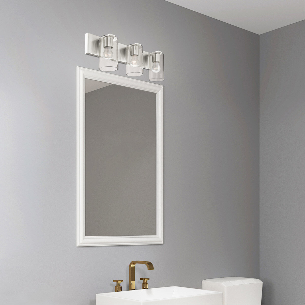 Zurich 3 Light 24 inch Brushed Nickel Vanity Sconce Wall Light