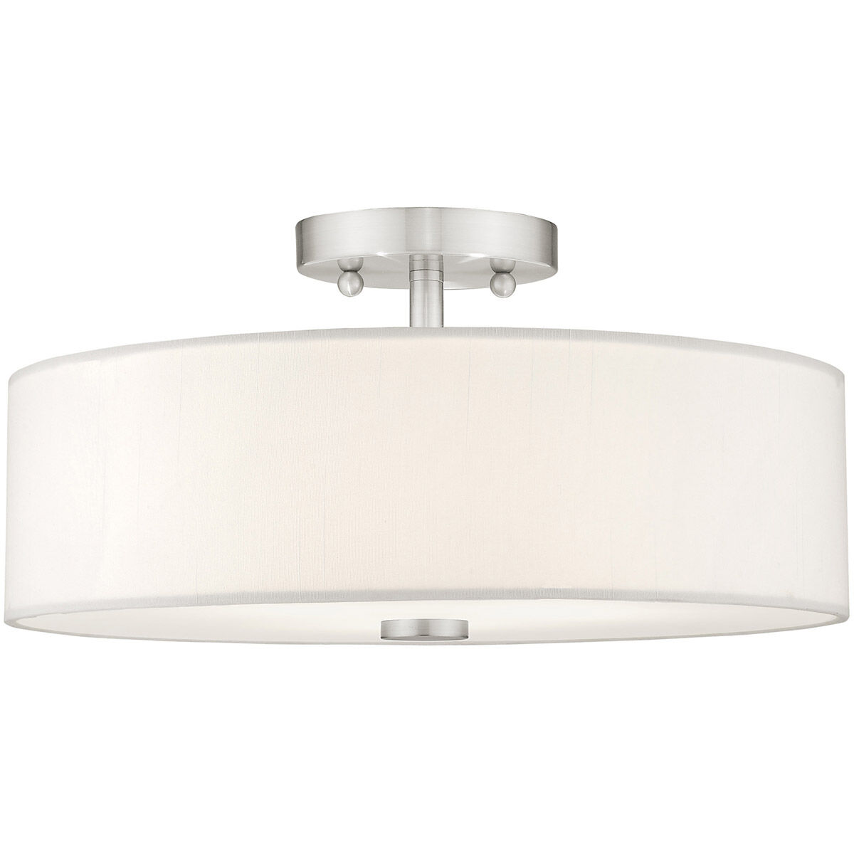 Meridian 3 Light 15 inch Brushed Nickel Semi-Flush Mount Ceiling Light