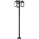 Nyack 3 Light 96.25 inch Bronze with Antique Brass Accents Outdoor 3 Head Post Light