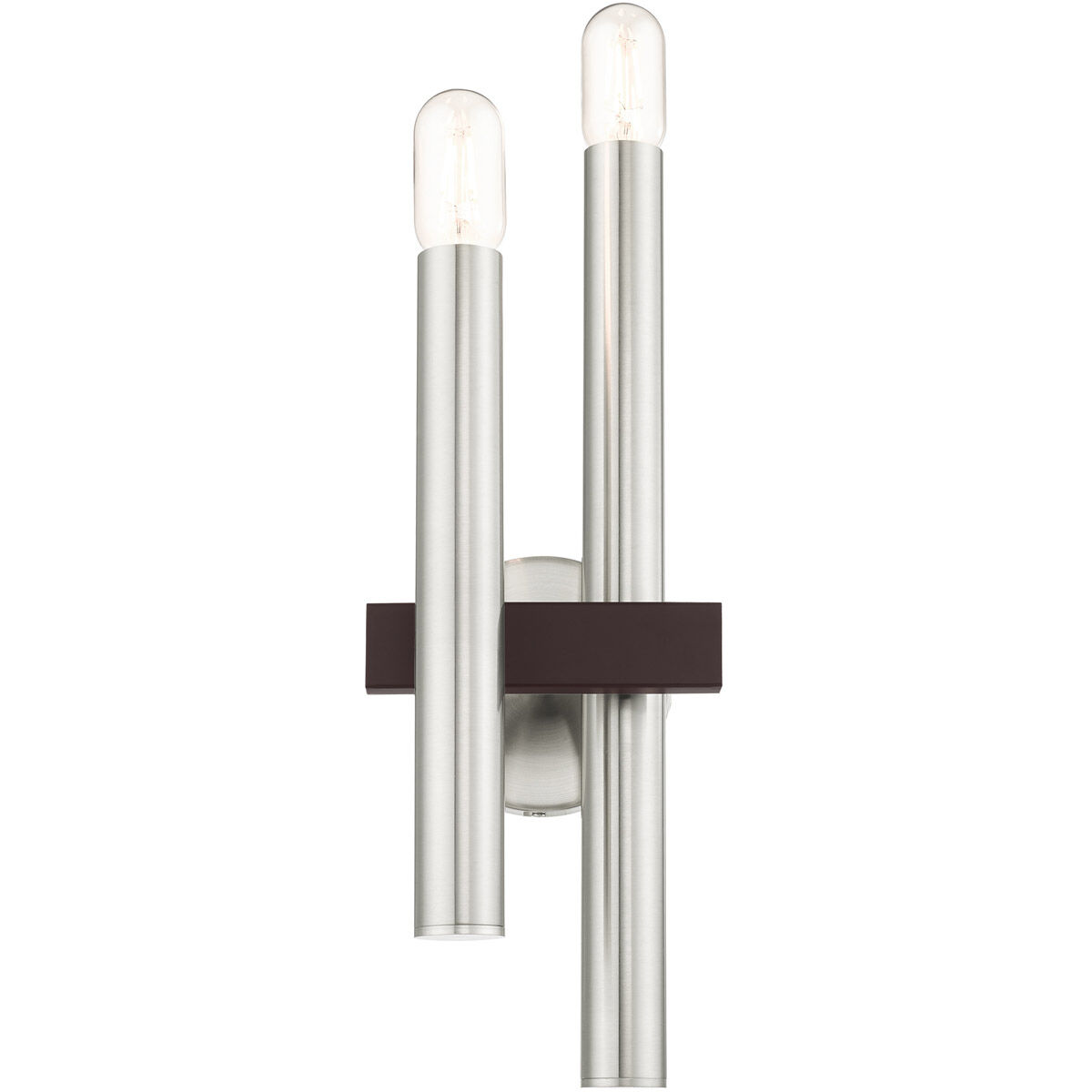 Helsinki 2 Light 7 inch Brushed Nickel with Bronze Accents Sconce Wall Light