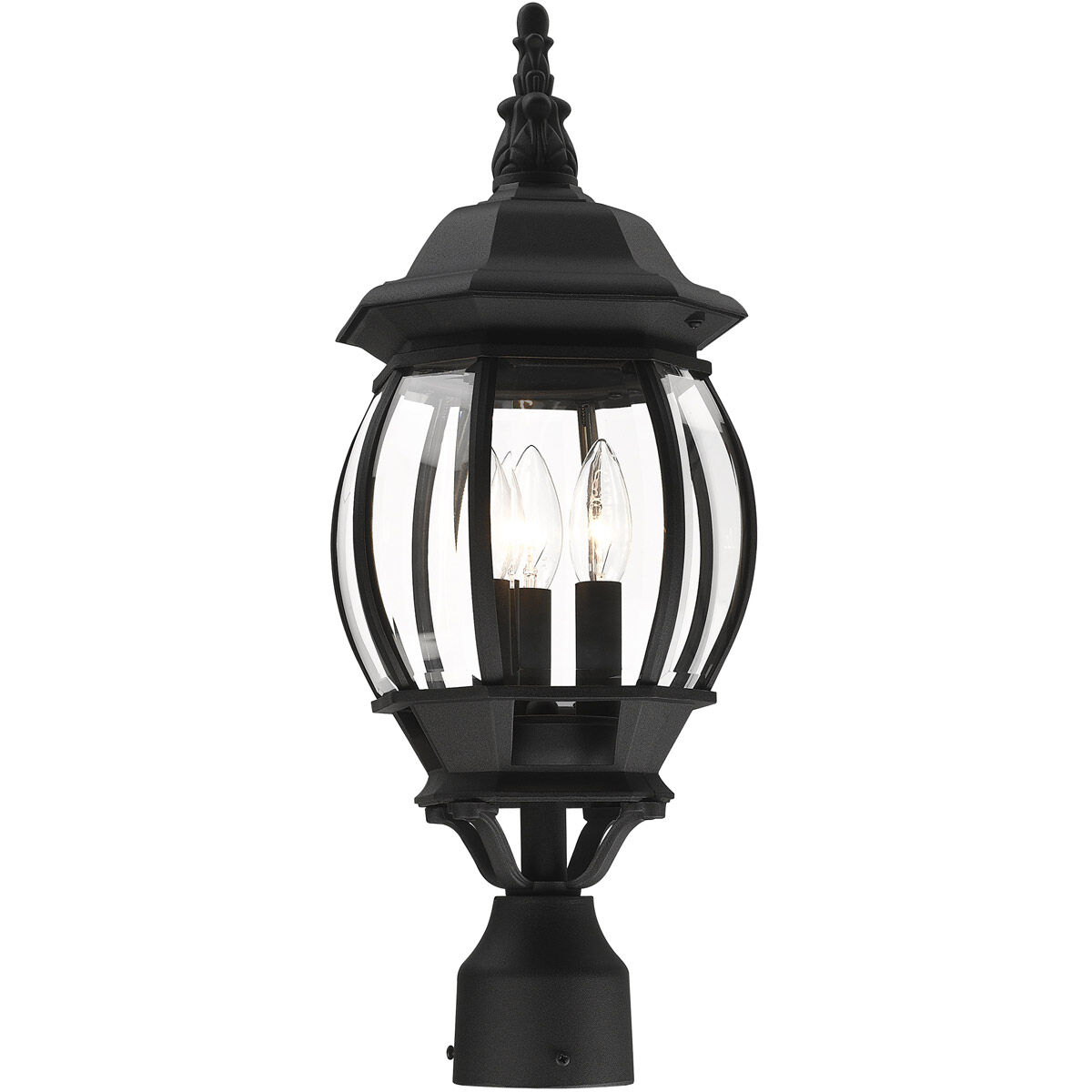 Frontenac 3 Light 21 inch Textured Black Outdoor Post Top Lantern