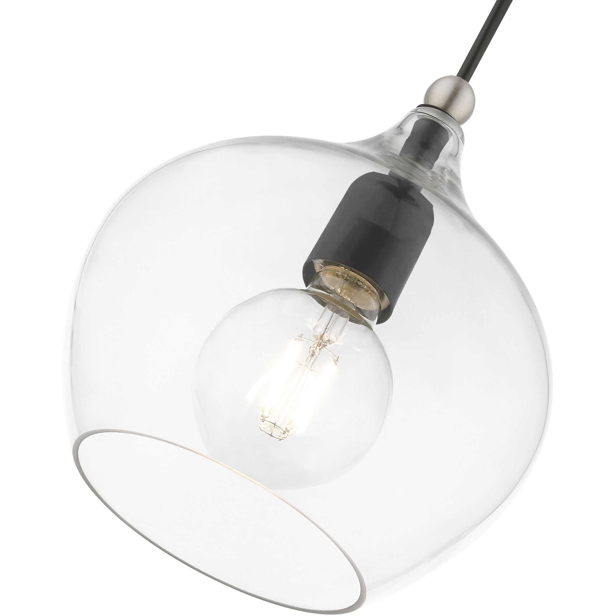 Aldrich 1 Light 8 inch Black with Brushed Nickel Accent Pendant Ceiling Light