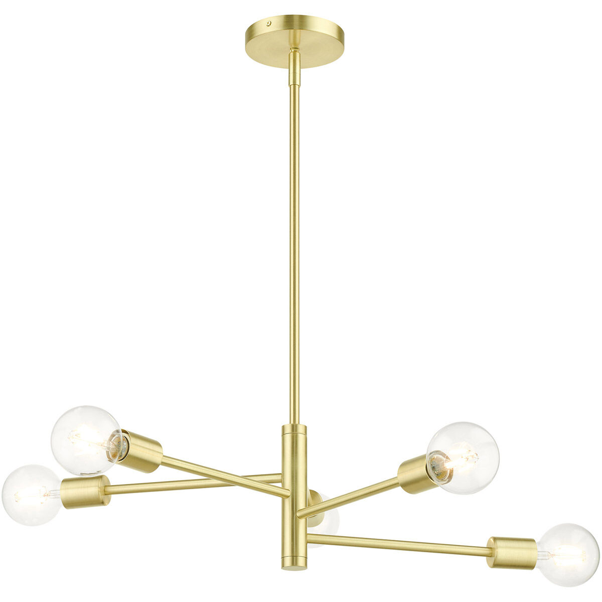 Bannister 5 Light 24 inch Satin Brass Chandelier Ceiling Light