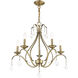 Caterina 5 Light 24 inch Antique Brass with Clear Crystals Chandelier Ceiling Light