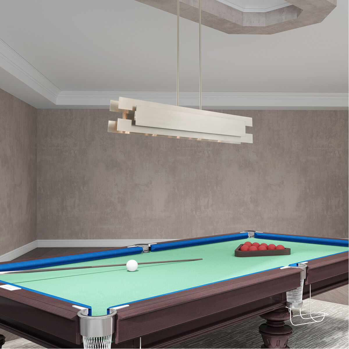 Varick 5 Light 46 inch Brushed Nickel Linear Chandelier Ceiling Light