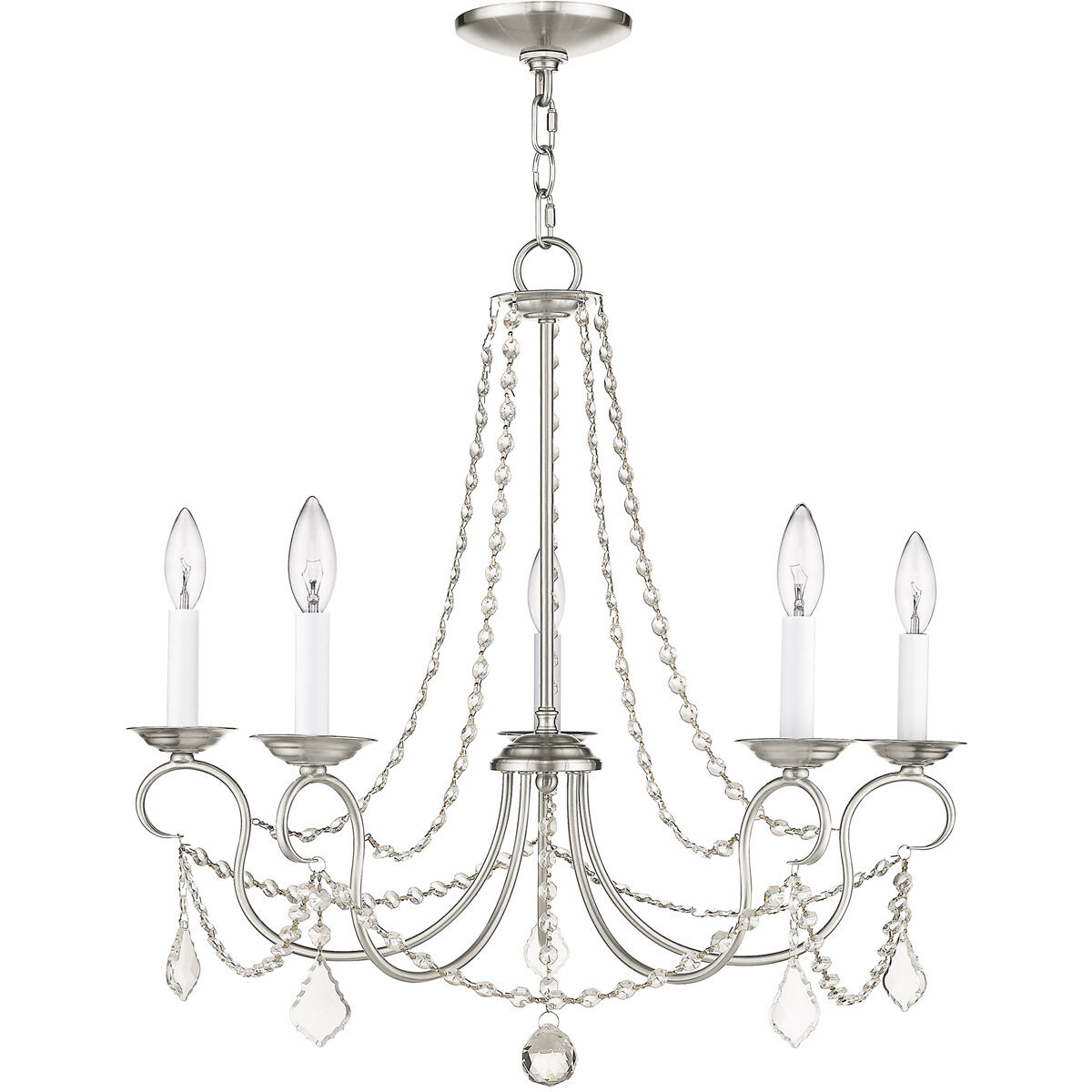 Pennington 5 Light 25 inch Brushed Nickel Chandelier Ceiling Light